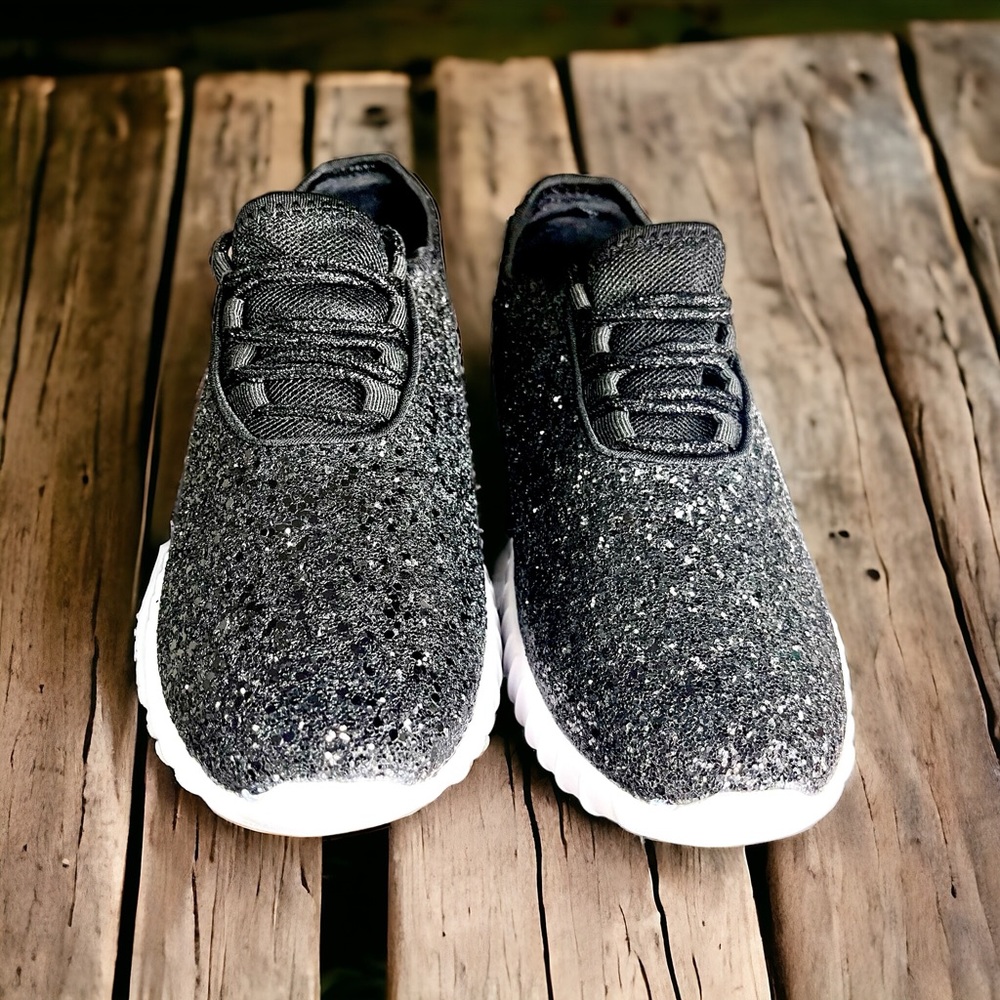 Women’s black glitter sneakers - Picture 4 of 8